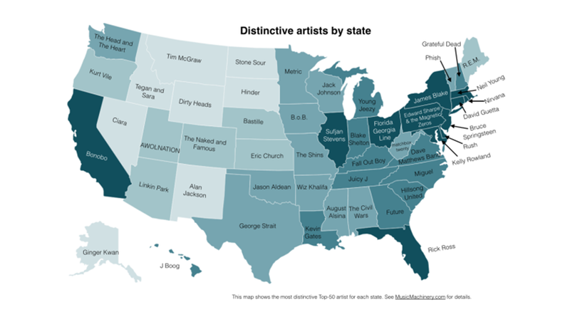 Illustration for article titled That Other Map Was Wrong. This Is Your State's Real Favorite Music